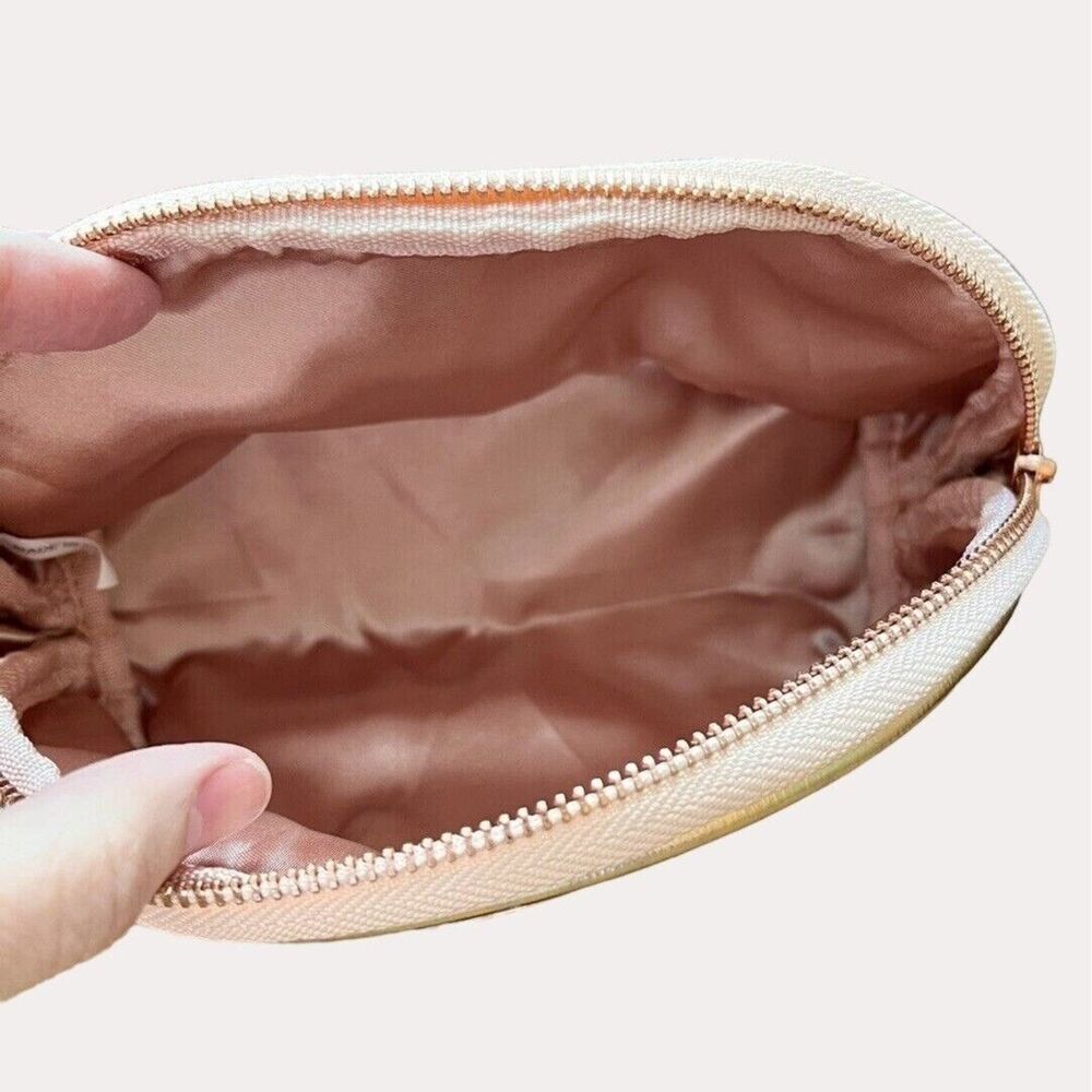 Chi Rose Gold Floral Cut Out Makeup Bag Accessory Pouch Satin Lined New NWOT - Picture 5 of 5
